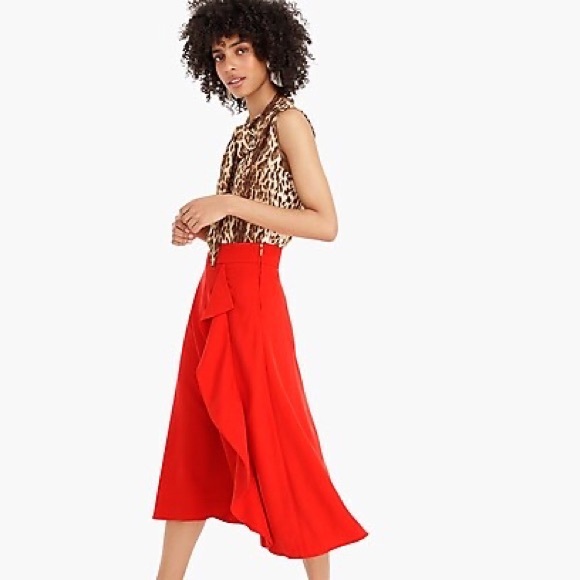 NWT J. Crew Blush Waterfall Midi Skirt in Tencel - Picture 2 of 8